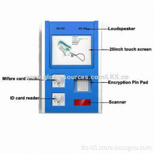 Restaurant Wall Mounted Wi-Fi Self-service Kiosk with Card Reader, Easy of Operating